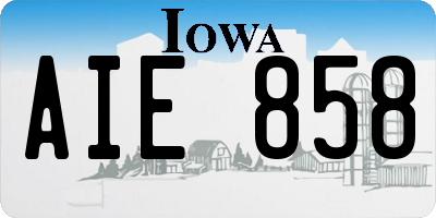 IA license plate AIE858