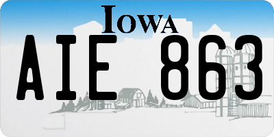 IA license plate AIE863