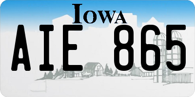 IA license plate AIE865