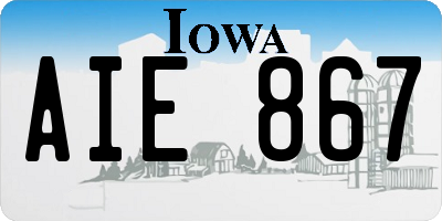 IA license plate AIE867