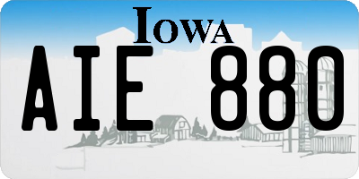 IA license plate AIE880