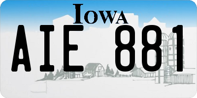 IA license plate AIE881