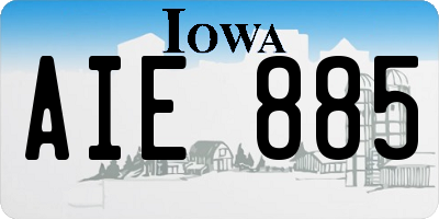 IA license plate AIE885