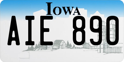 IA license plate AIE890