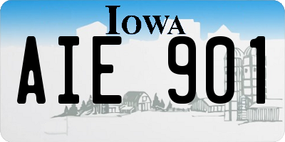 IA license plate AIE901