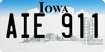 IA license plate AIE911
