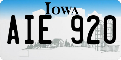 IA license plate AIE920