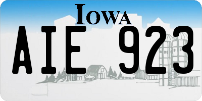 IA license plate AIE923