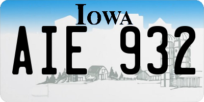 IA license plate AIE932