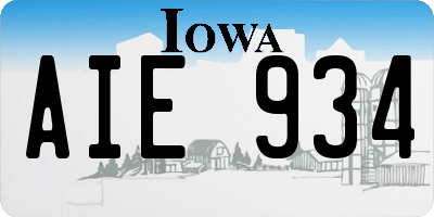IA license plate AIE934
