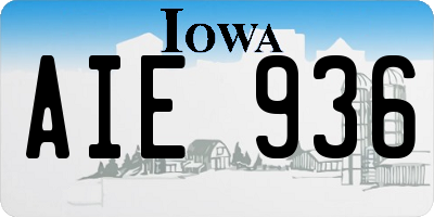 IA license plate AIE936