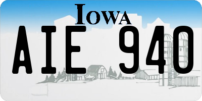 IA license plate AIE940
