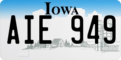 IA license plate AIE949