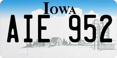 IA license plate AIE952