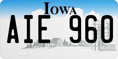 IA license plate AIE960