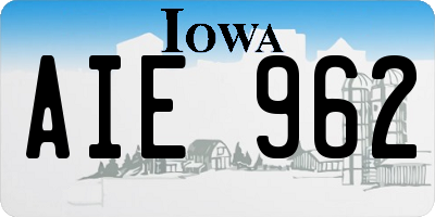 IA license plate AIE962