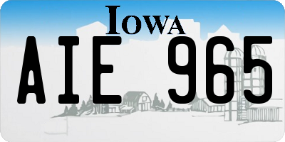 IA license plate AIE965