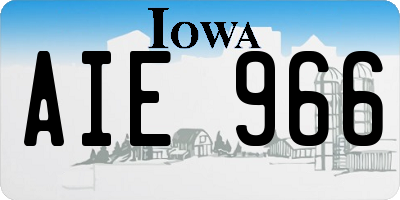 IA license plate AIE966