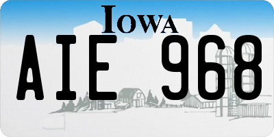 IA license plate AIE968