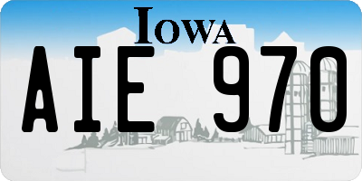 IA license plate AIE970