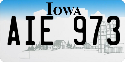 IA license plate AIE973
