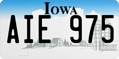 IA license plate AIE975