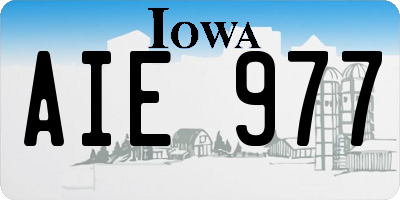 IA license plate AIE977
