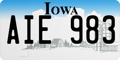 IA license plate AIE983
