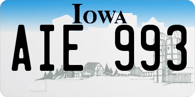 IA license plate AIE993