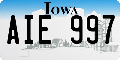 IA license plate AIE997