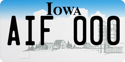 IA license plate AIF000