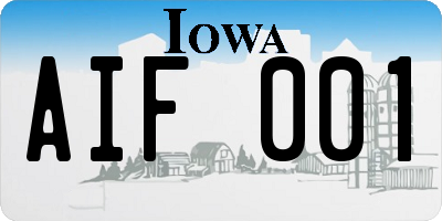 IA license plate AIF001