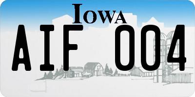 IA license plate AIF004