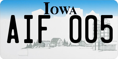 IA license plate AIF005