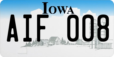 IA license plate AIF008