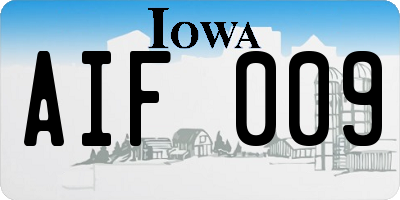 IA license plate AIF009