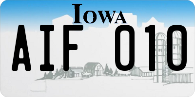 IA license plate AIF010