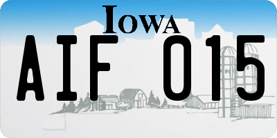 IA license plate AIF015