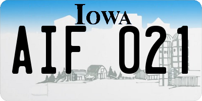 IA license plate AIF021
