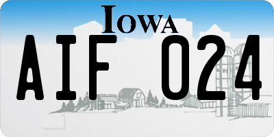 IA license plate AIF024