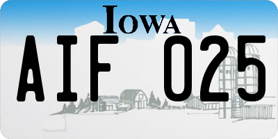 IA license plate AIF025