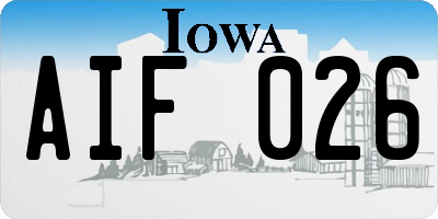 IA license plate AIF026