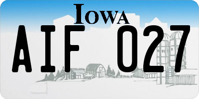 IA license plate AIF027