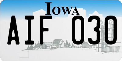 IA license plate AIF030