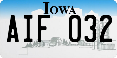 IA license plate AIF032