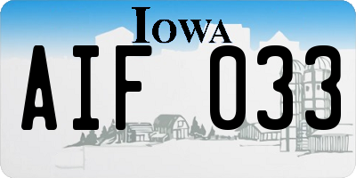 IA license plate AIF033