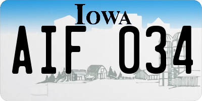 IA license plate AIF034