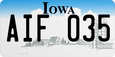 IA license plate AIF035