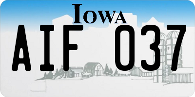 IA license plate AIF037