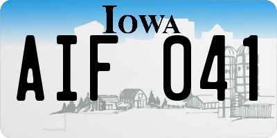 IA license plate AIF041